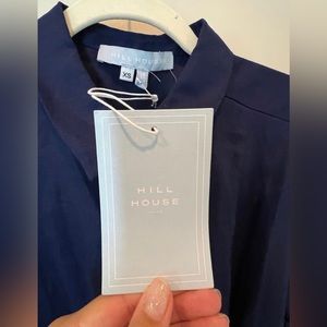 Hill House | Dresses | Nwt Hillhouse Navy Blue Linen Button Up Dress ...
